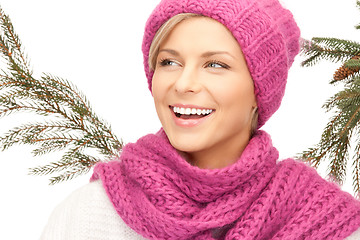 Image showing beautiful woman in winter hat