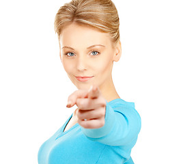 Image showing businesswoman pointing her finger