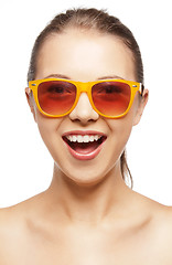 Image showing happy screaming teenage girl in shades