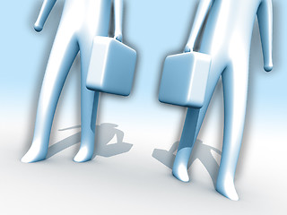 Image showing 3d people holding briefcases.