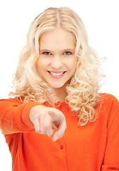 Image showing businesswoman pointing her finger