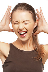 Image showing happy screaming teenage girl