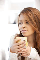 Image showing lovely woman with mug