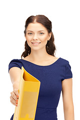 Image showing woman with folders