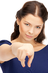 Image showing businesswoman pointing her finger