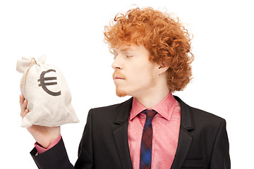 Image showing man with euro signed bag