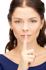 Image showing finger on lips