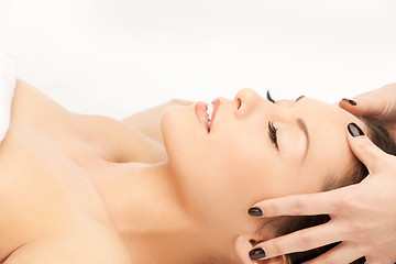 Image showing beautiful woman in massage salon
