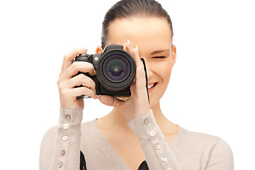 Image showing teenage girl with digital camera