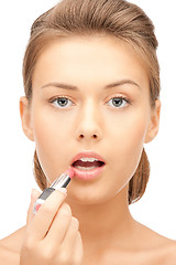 Image showing beautiful woman with lipstick