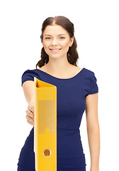 Image showing woman with folders