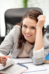 Image showing happy woman with book