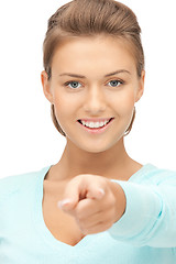 Image showing businesswoman pointing her finger