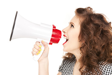 Image showing woman with megaphone