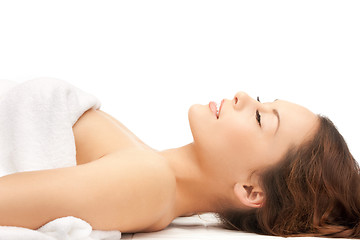 Image showing beautiful woman in spa salon