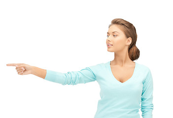 Image showing businesswoman pointing her finger