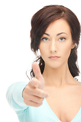 Image showing businesswoman pointing her finger