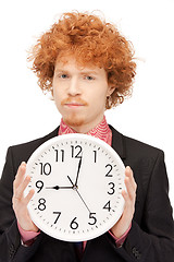 Image showing man with clock