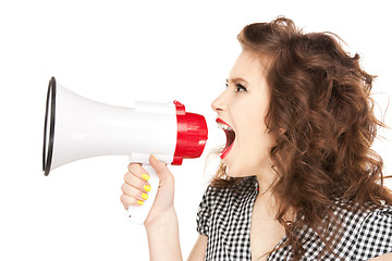 Image showing woman with megaphone