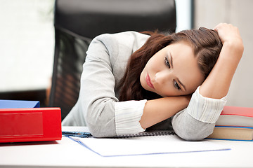 Image showing sleeping woman with book