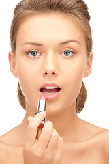 Image showing beautiful woman with lipstick