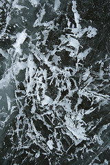 Image showing Frosty pattern on ice