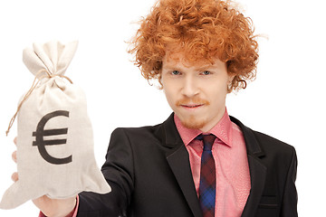 Image showing man with euro signed bag