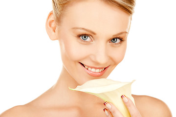 Image showing beautiful woman with calla flower