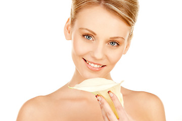 Image showing beautiful woman with calla flower