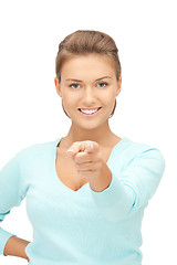 Image showing businesswoman pointing her finger