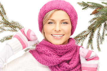 Image showing beautiful woman in winter hat