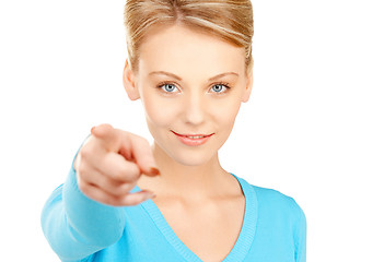 Image showing businesswoman pointing her finger