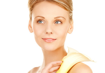 Image showing beautiful woman with calla flower