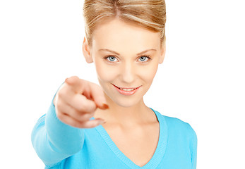 Image showing businesswoman pointing her finger