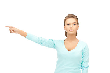 Image showing businesswoman pointing her finger