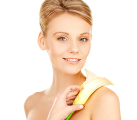 Image showing beautiful woman with calla flower