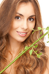 Image showing woman with green sprout