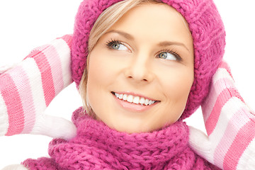 Image showing beautiful woman in winter hat