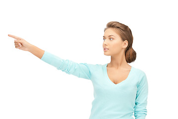 Image showing businesswoman pointing her finger