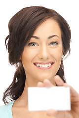 Image showing woman with business card