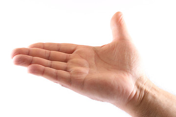 Image showing Holding out a hand