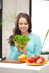 Image showing beautiful woman in the kitchen