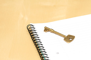 Image showing Key and notebook