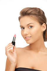 Image showing beautiful woman with lipstick