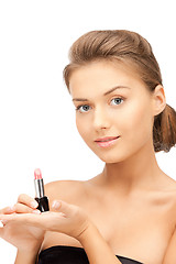 Image showing beautiful woman with lipstick