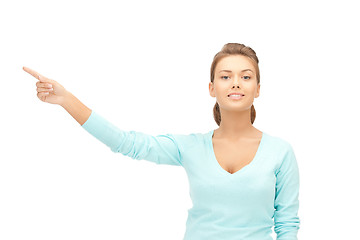 Image showing businesswoman pointing her finger