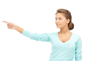 Image showing businesswoman pointing her finger