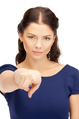 Image showing businesswoman pointing her finger