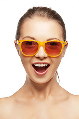 Image showing happy screaming teenage girl in shades