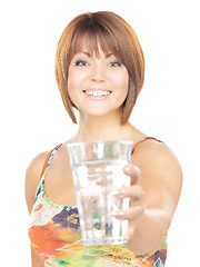 Image showing beautiful woman with glass of water